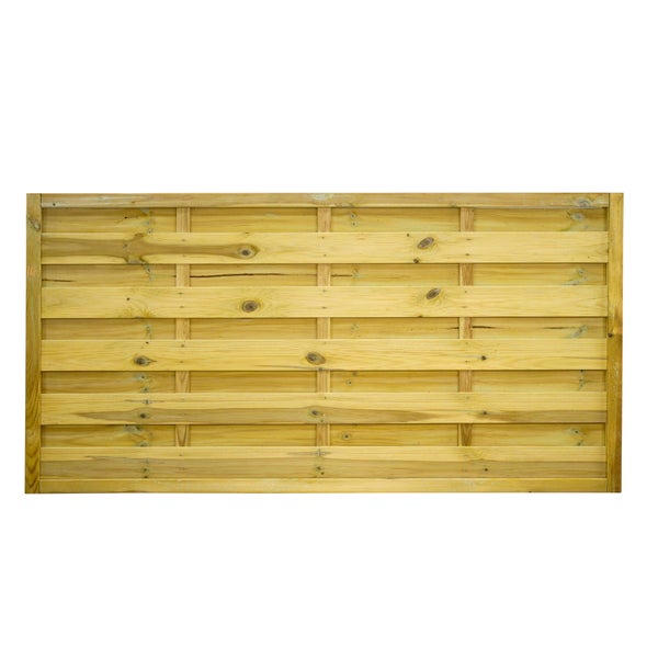 Holzzaun-Element mit horizontalen Lamellen