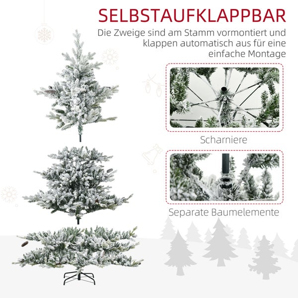 HOMCOM Weihnachtsbaum, Φ153 x H180 cm, PE, Grün