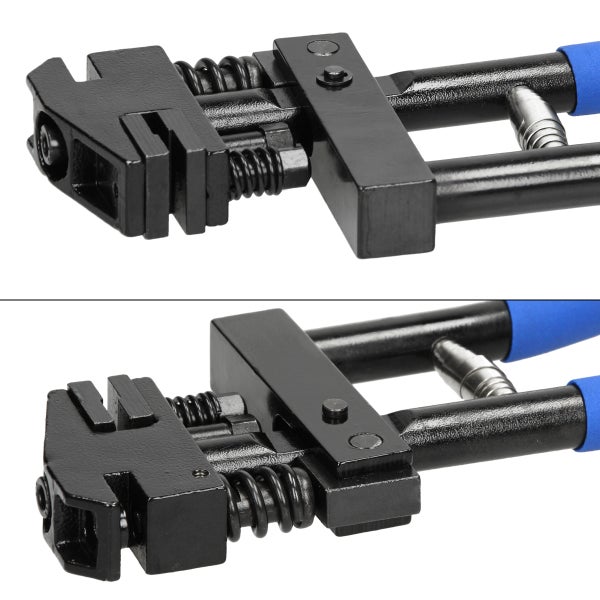 ECD Germany 2 in 1 Kombinierte Absetzzange Lochzange Ø5mm 290mm, Blau, Kohlenstoffstahl, Falzzange Karosseriezange, Blechlocher zum Metall Lochen und Falzen, Stanzzange Abkantzange Auto Reparatur
