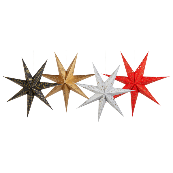 Vier Papiersterne zur Dekoration