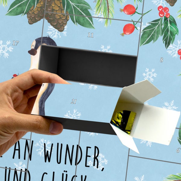 Mr. & Mrs. Panda Befüllbarer Adventskalender Pinguin Marienkäfer - Blau Pastell