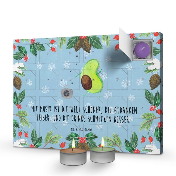 Mr. & Mrs. Panda Duftkerzen Adventskalender Avocado Tanzen - Blau Pastell