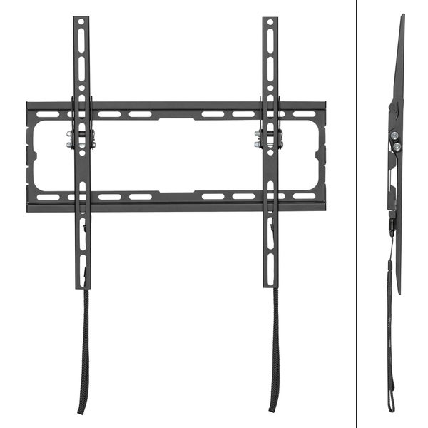 ECD Germany TV Wandhalterung Neigbar +0°/-8° Halterung für 32-70 Zoll Fernseher (81-160cm) Flach & Curved LCD/LED Monitor, VESA 400x400, Universal, Bewegliche Fernsehwandhalterung Zieh schloss-Design