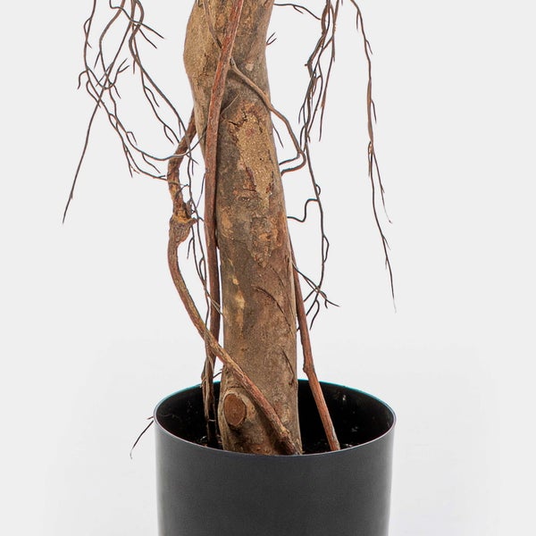 Künstlicher Kirschblütenzweig mit pinkfarbenen Blüten und verzweigtem braunem Stiel zur Dekoration.