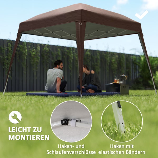Outsunny Ersatzdach für Pavillon 3x3 m, Wasserabweisend stabil Winterfest Pavillondach für Faltpavillon Sturmfest Partyzelt Ersatzbezug Abdeckung mit Einzeldach Baldachin für Gartenpavillon Kaffee