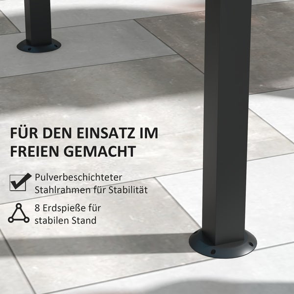 Outsunny Grillpavillon, 233L x 110B x 235H cm, Stahl, Khaki