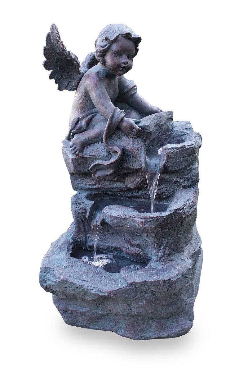 Gartenbrunnen Figurenbrunnen Wasserspiel FoAngelo Led 70cm 10906