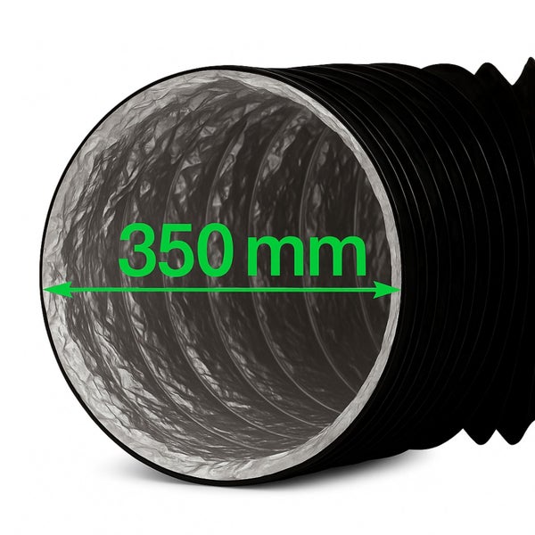 Combiflexrohr 350mm – 1 Meter flexibler Abluftschlauch für Klimageräte, Growboxen & mehr – Robuste Aluminium-Innenbeschichtung, Feuerfest & Extra Stabil