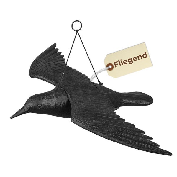 Fliegende Krähe zur Vogelabwehr mit Aufhängung