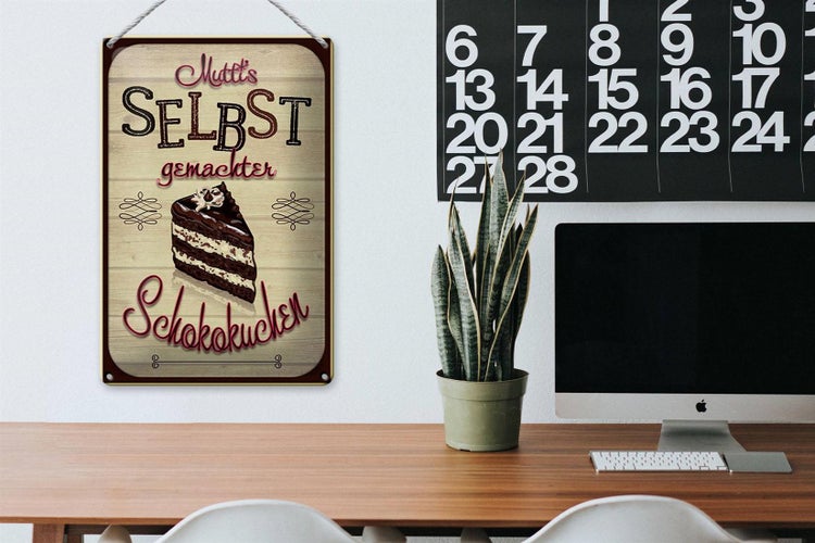 Blechschild Spruch 20x30cm Muttis selbst gemachter Kuchen