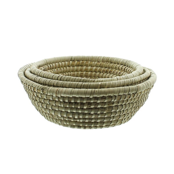 FRANK FLECHTWAREN | Schale Natur, 3er Set, KORBGEFLECHT, Ø 24 x 5 cm, Ø 27 x 7 cm, Ø 30 x 9 cm