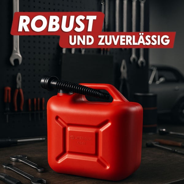 Kraftstoffkanister aus Kunststoff mit flexiblem Auslauf