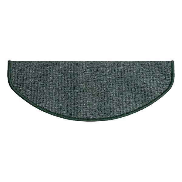 FLOORDIREKT Stufenmatte London - mit Umkettelung - Grün - Halbrund - 23,5 x 65 cm