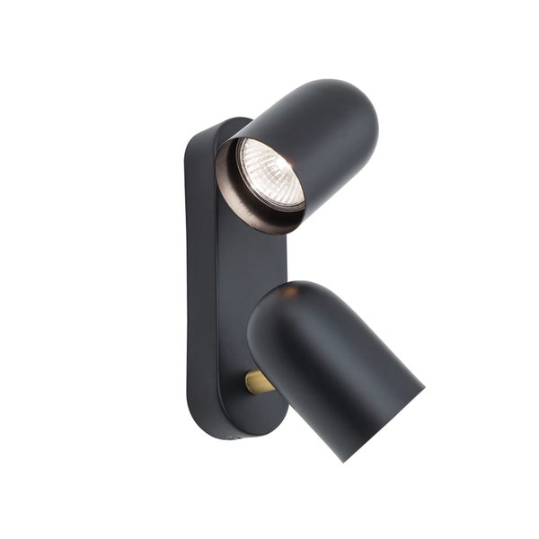 Strahler Bradley 2-flammig GU10 Schwarz – Deckenstrahler im Industrie-Design LED fähig