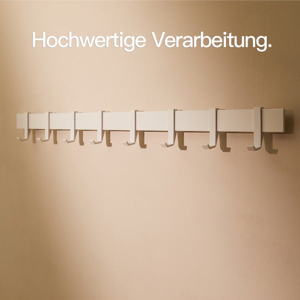 Designfabrik Hamburg Moderne Garderobenleiste  |  Wandgarderobe Weiß 80cm