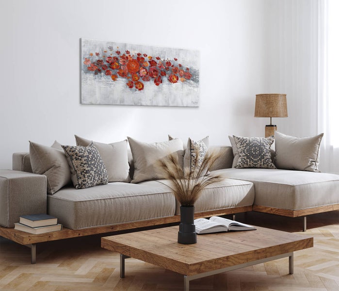 Handgemaltes Gemälde Acrylfarbe 120x60cm Grau