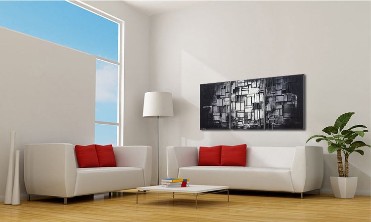 Das Wandbild -Cubic Moonshine- 180x70x2 cm handgemaltes Unikat