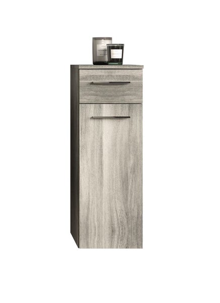 York Badschrank wandhängend 1 Tür, 1 Schublade rauchfarbenen. 30 X 31 X 85 cm