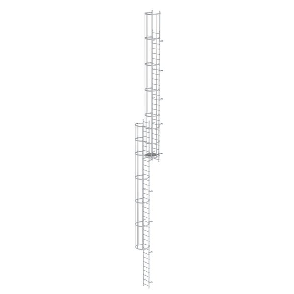 MUNK ortsfeste Steigleitern Aluminium eloxiert, 15,12m SH PG1