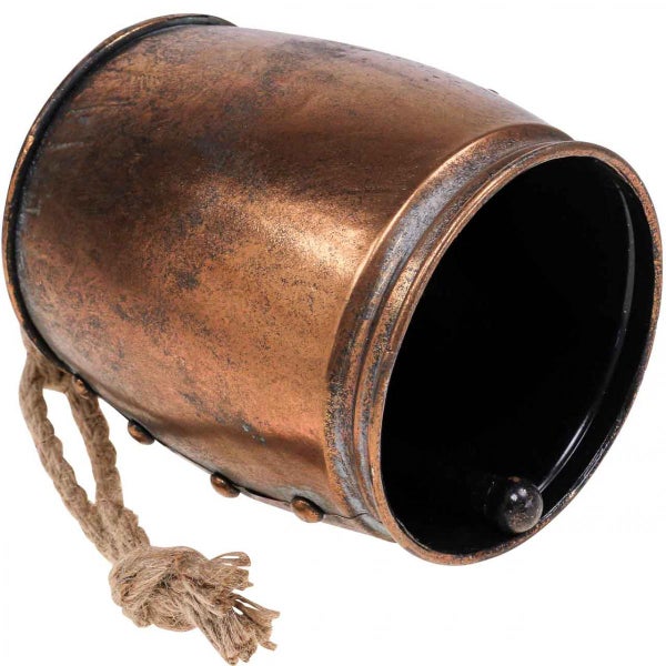 Dekorative Kuhglocke aus Metall mit Seilaufhängung