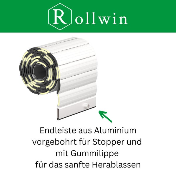 Rollwin ROLLADEN ALU MAXI 52 Weiss Fertigmaß 130 x 170 cm (BxH) Rolladenpanzer mit Rollladendämmung Rollladenpanzer Rollladenfenster Rollladentür Rollladen DEUTSCHE Produktion zum Einbauen