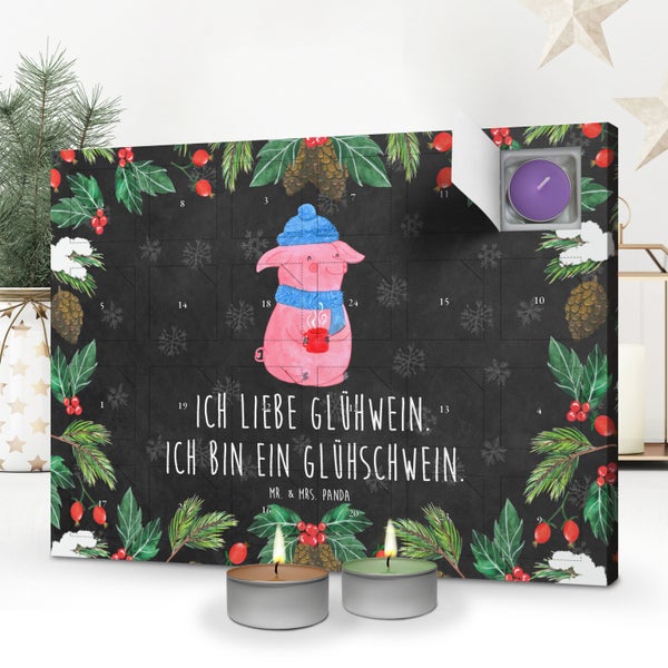 Mr. & Mrs. Panda Duftkerzen Adventskalender Schwein Glühwein - Schwarz
