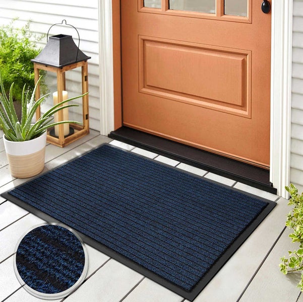 FLOORDIREKT Schmutzfangmatte Dura - Türmatte Für Innen & Außen - Blau - 100 x 120 cm