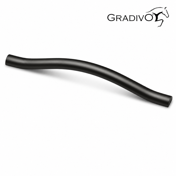 Geschwungener Möbelgriff von Gradivo in Schwarz.