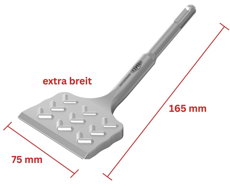 Breiter Flachmeißel mit SDS-plus Aufnahme, 75 x 165 Millimeter