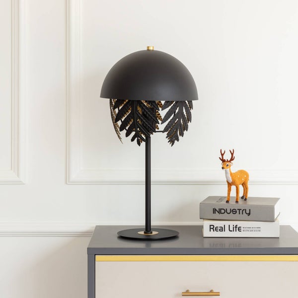 Lucande Tischlampe Aparas (Design, Modern) in Schwarz aus Metall (1 flammig E27) - Designer Tischleuchte Schreibtischlampe Nachttischlampe Wohnzimmerleuchte