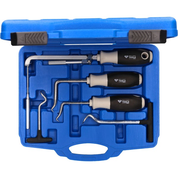 Satz von Demontagewerkzeugen mit verschiedenen Hakenformen und T-Griffen