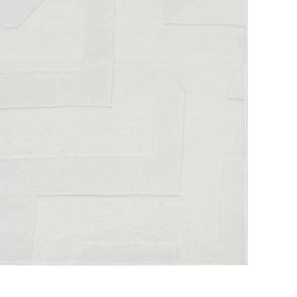 Wohnzimmerteppich mit strukturiertem geometrischem Muster und weicher Haptik
