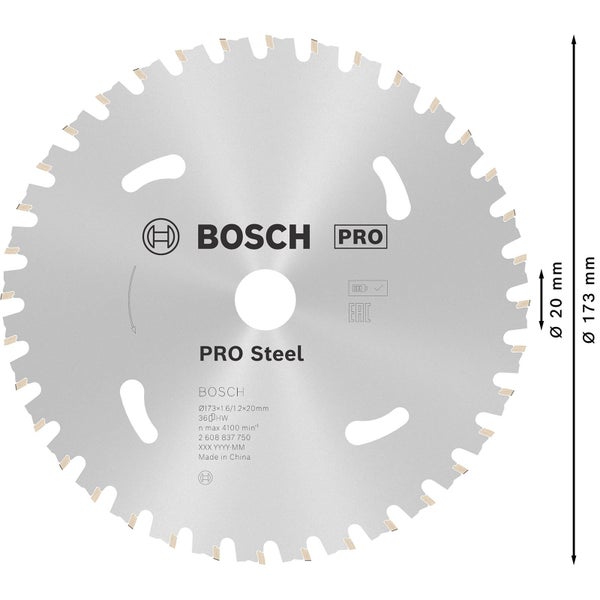 Bosch PRO Steel cordless Blatt für Kreissägen 173 x 1,6 x 20 mm - 2608837750