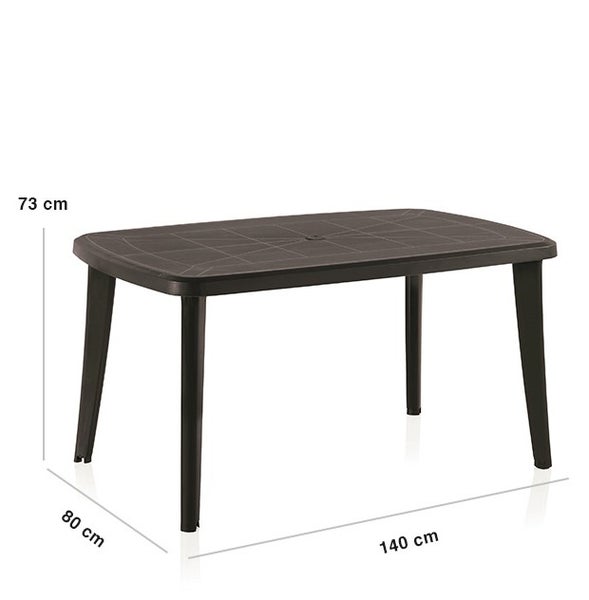Shaf Milano 7-tlg. Anthrazit Gartenmöbelset bestehend aus: 1 Tisch und 6 Klappsessel mit Sicherheits-Arretierung