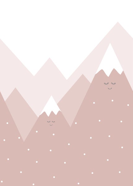 Illustration von Bergen mit Schneebedeckten Gipfeln und Gesichtern