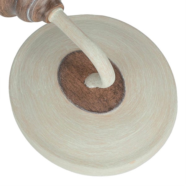 Dekorative Wandleuchte mit rundem Schirm und Holzdetails