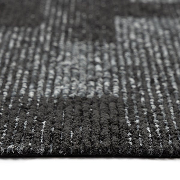 FLOORDIREKT Teppichfliese Santo - 50 x 50 cm - Selbstliegend - Schwarz 78