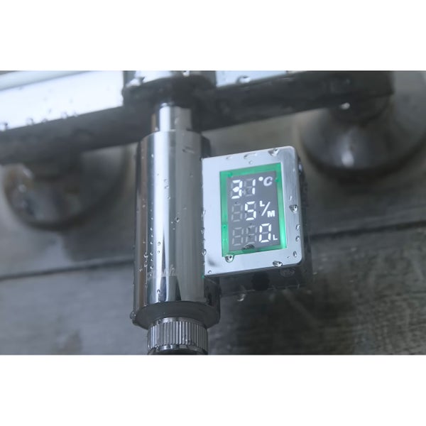 Wasserzähler Wasserverbrauchs- und Temperaturmesser (Chrom)
