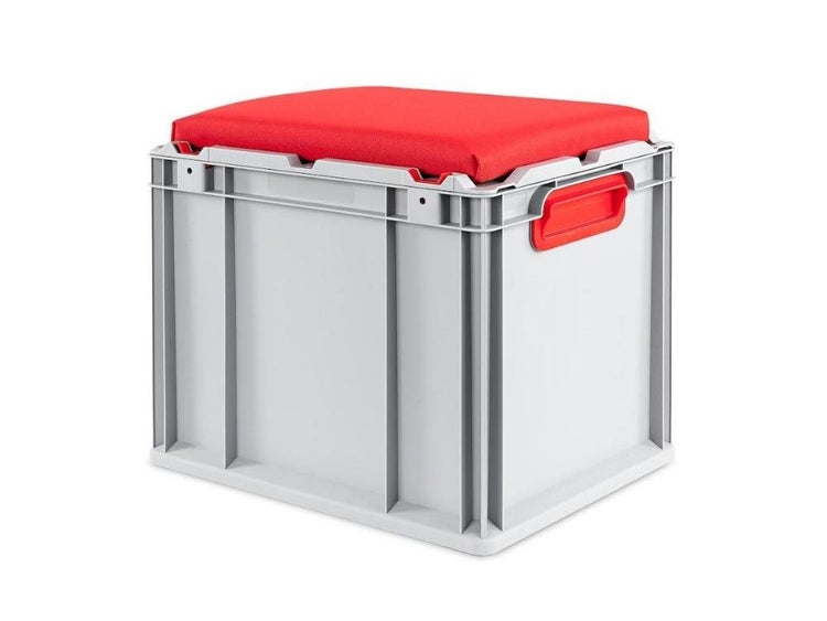 PROREGAL SparSet 4 x Eurobox NextGen Seat Box Rot HxBxT 36,5 x 30 x 40 cm 30 Liter Griffe Geschlossen Eurobehälter Sitzbox Transportbox