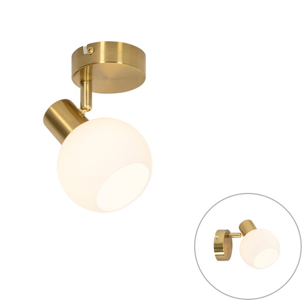 Art-Deco-Spot Gold mit Opalglas verstellbar – Anouk