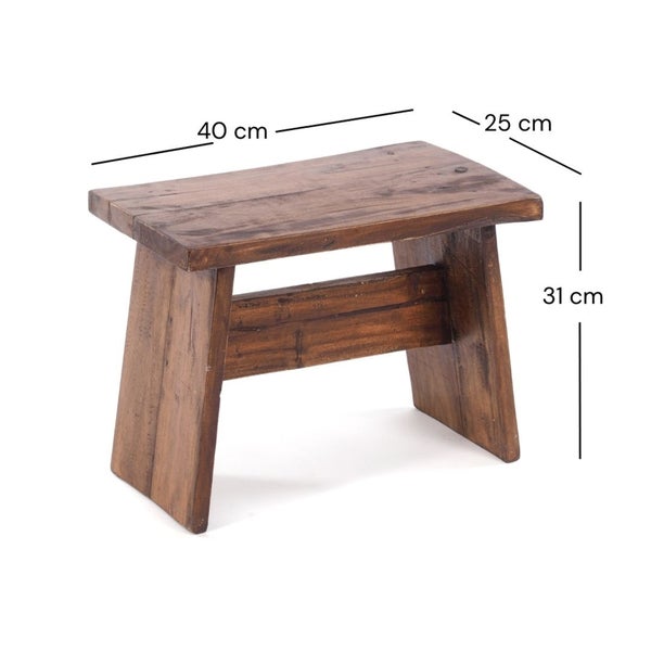 Hocker SCHEMEL 40 Mahagoni Massivholz 02 hellbraun