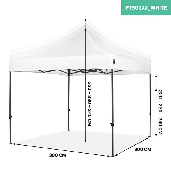 VONROC Pavillon 3x3m wasserdicht stabil - Partyzelt EasyUp System [3Min Aufbau] Popup Faltpavillon modular erweiterbar als Festival Zelt, Gartenpavillon