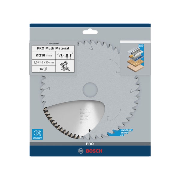 Bosch PRO Multi Material Kreissägeblatt 216 x 2,5 x 30 mm - 2608640447