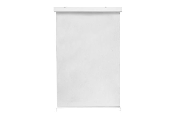 Rollo zur Fensterabdunklung mit oberer Kassette und unterer Beschwerungsleiste.
