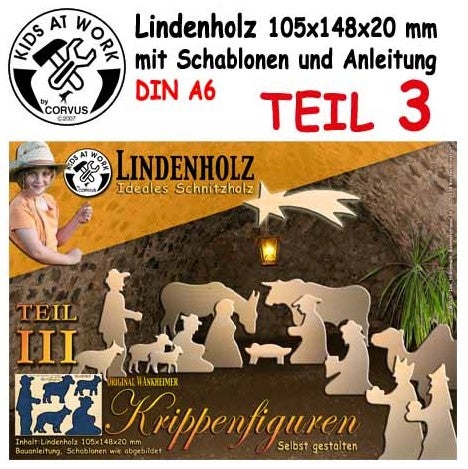 Corvus A600513 - Schnitzholz Krippenfiguren Teil 3: Hirten