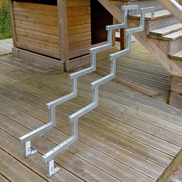 2er Set Stahl Treppenwange 6 Stufen - Option für Setzstufen-Höhe 102cm