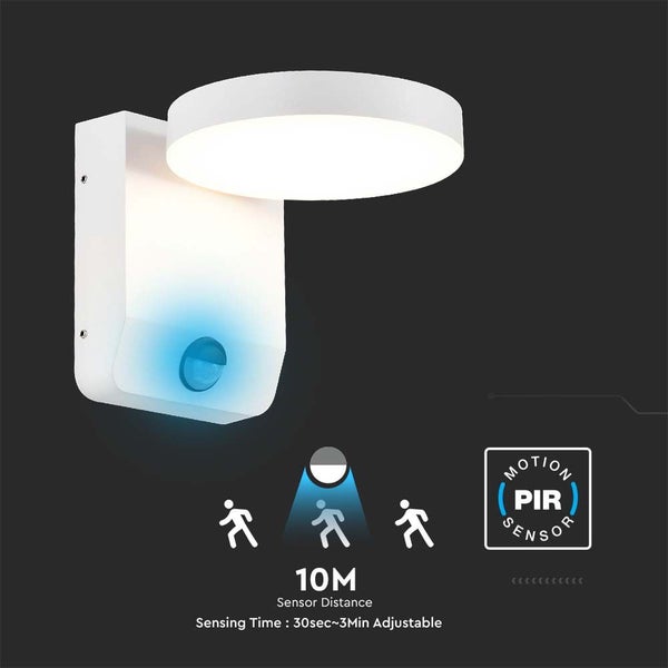 V-TAC VT-11020S-RD-W - Drehbare LED-Wandleuchten mit Sensor - IP65 - Weiß - 17W - 2520 Lumen - 4000K