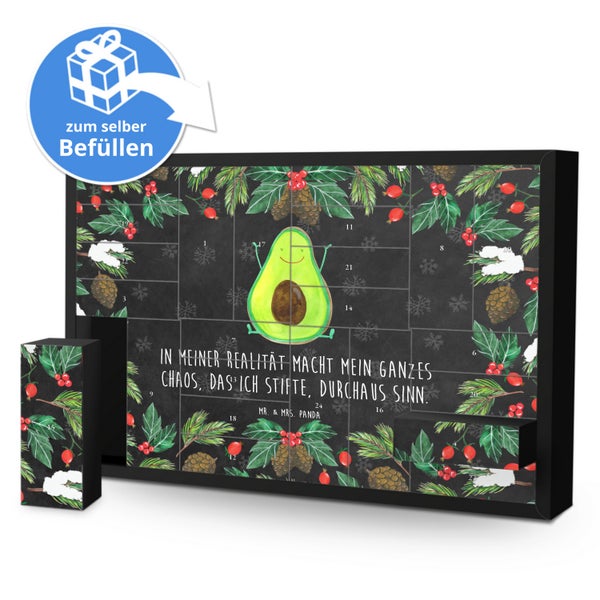 Mr. & Mrs. Panda Befüllbarer Adventskalender Avocado Glücklich - Schwarz
