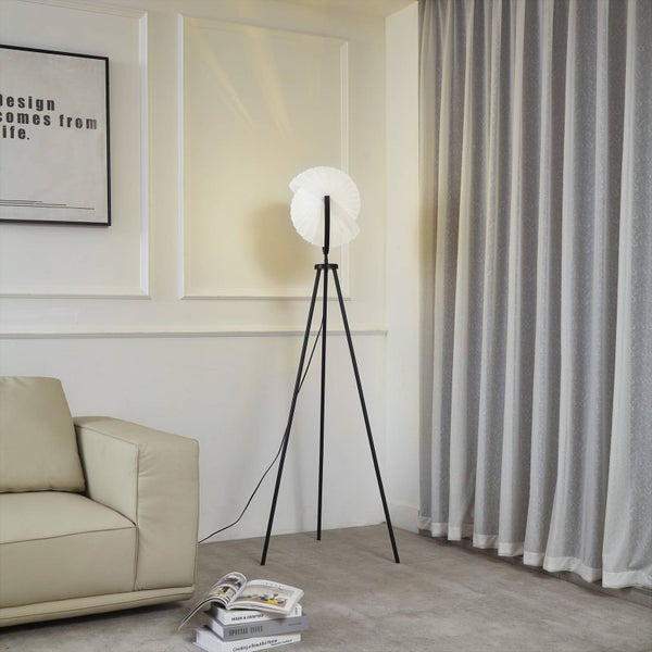 Lucande Stehlampe Helva (Skandinavisch) in Weiß (1 flammig, E27) - Design Stehleuchte Floor Lamp Standleuchte Wohnzimmerlampe Wohnzimmerleuchte