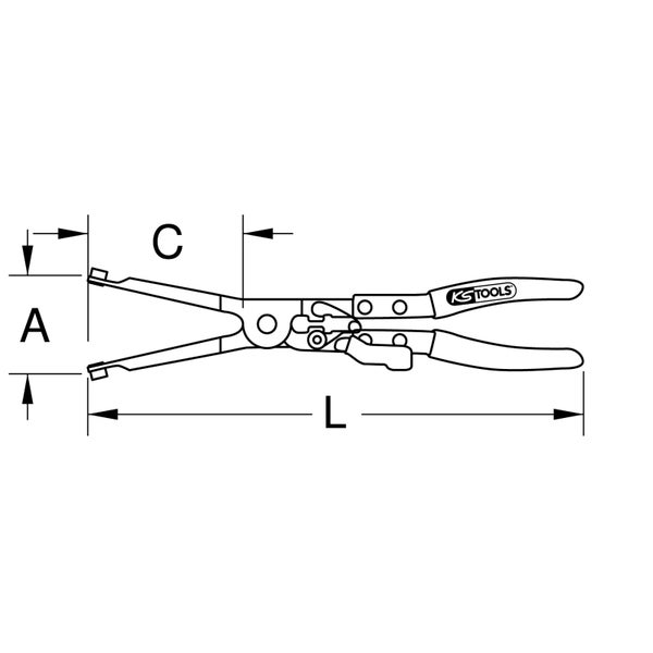 Schlauchschellenzange mit roten Griffen